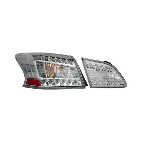 Depo® - Chrome LED Tail Lights, Nissan Sentra