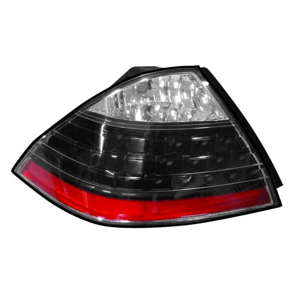 Depo® - Black/Chrome Red LED Tail Lights, Honda Accord