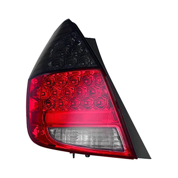 Depo® - Chrome Red/Smoke LED Tail Lights, Honda Fit