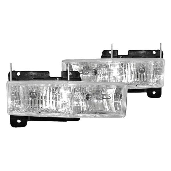 Depo® - Diamond Design Driver and Passenger Side Chrome Headlights