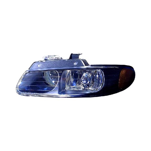 Depo® - Driver and Passenger Side Black/Chrome Euro Headlights, Chrysler Town and Country