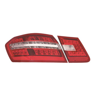 Depo® - Driver and Passenger Side Black/Chrome Red LED Tail Lights