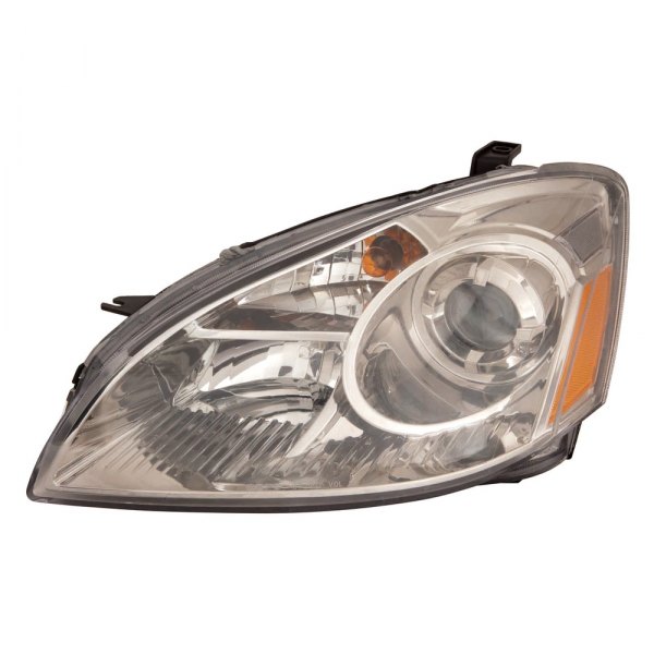 Depo® - Gun Metal Driver and Passenger Side Chrome Projector Headlights, Nissan Altima