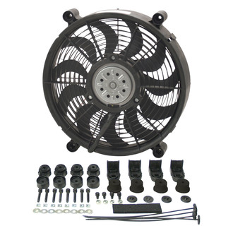 Derale Performance® - High Output Single Radiator Pusher/Puller Fan with Premium Mount Kit