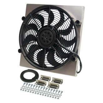 Derale Performance® - Single Electric Radiator Fan with Aluminum Shroud Kit