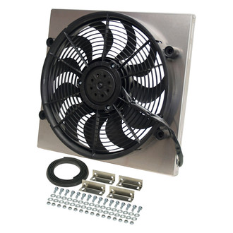 Derale Performance® - Single Electric Radiator Fan with Aluminum Shroud Kit