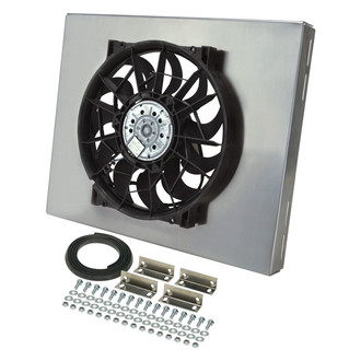 Derale Performance® - Single Electric Radiator Fan with Aluminum Shroud Kit
