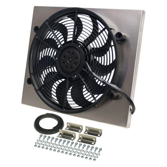 Derale Performance® - Single Electric Radiator Fan with Aluminum Shroud Kit