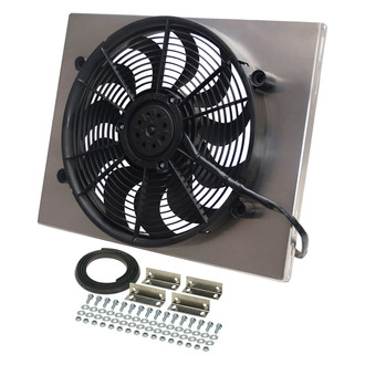 Derale Performance® - Single Electric Radiator Fan with Aluminum Shroud Kit