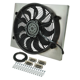 Derale Performance® - Single Electric Radiator Fan with Aluminum Shroud Kit