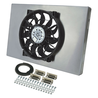 Derale Performance® - Single Electric Radiator Fan with Aluminum Shroud Kit