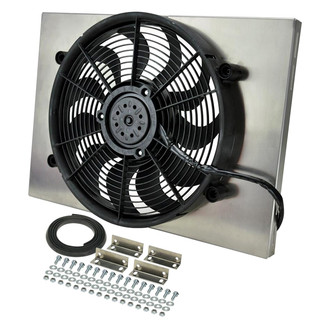 Derale Performance® - Single Electric Radiator Fan with Aluminum Shroud Kit