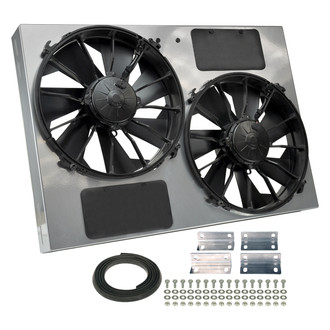 Derale Performance® - Dual Electric Radiator Fan with Powdercoated Steel Shroud Kit