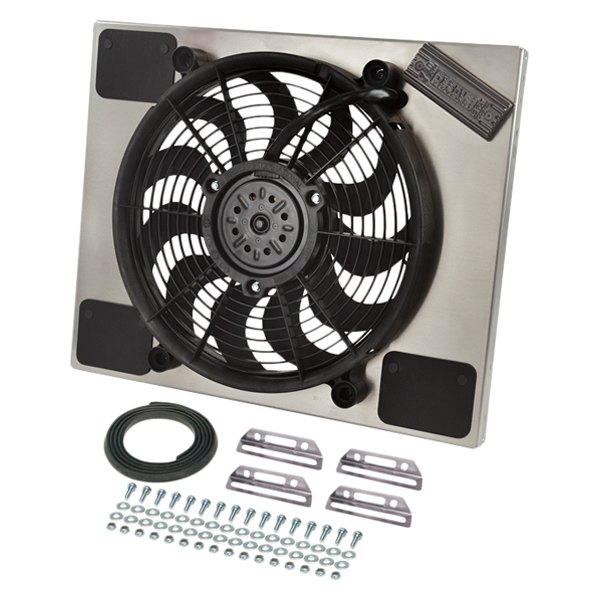 Derale Performance® - Single Electric Radiator Fan with Aluminum Shroud Kit