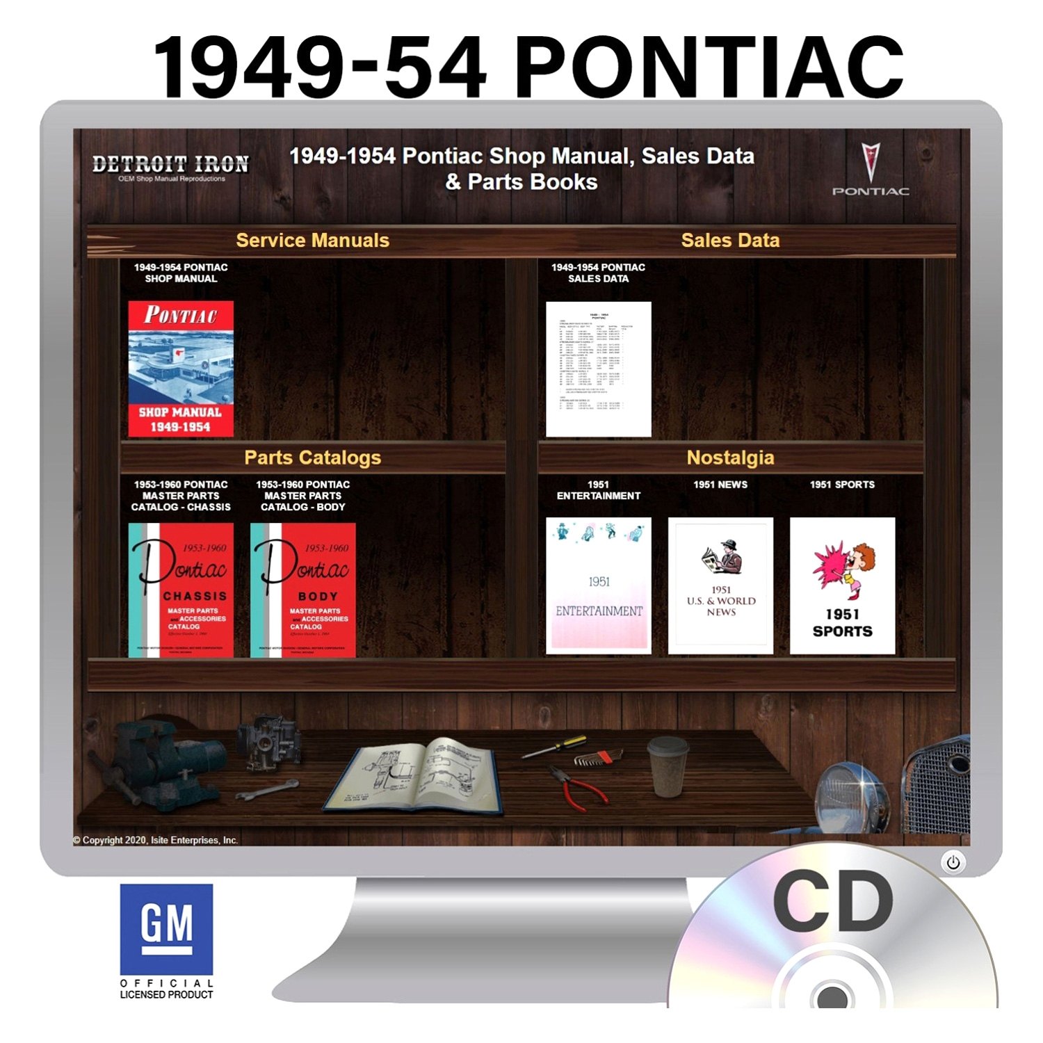 PONTIAC 1949-1954 Shop & Body Manual CD