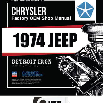 Detroit Iron® - 1974 Jeep Shop Manual, Parts Book & Sales Brochure on USB