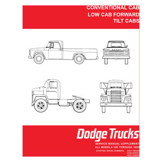 Detroit Iron® - 1968 Dodge Truck 100-800 Shop Manual Supplement to 1967 Dodge Truck Shop Manual