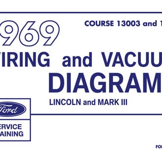 Detroit Iron® - 1969 Lincoln and Mark III Wiring and Vacuum Diagrams Manual (COLOR)