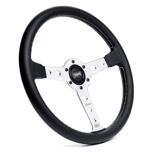 Detroit Speed & Engineering® - Leather Steering Wheel with Polished Spokes