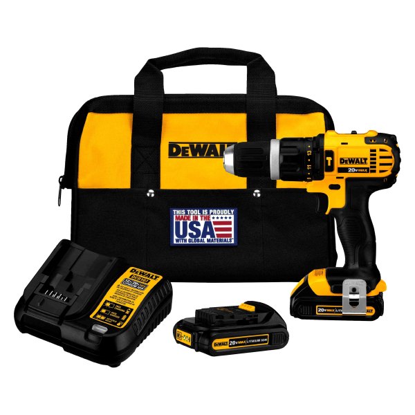 DeWALT® - Cordless 20 V Li-ion 1.5 Ah Brushless Mid-Handle Hammer Drill Kit