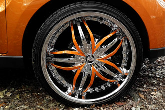 Angel Chrome Custom Painted Inserts on Car
