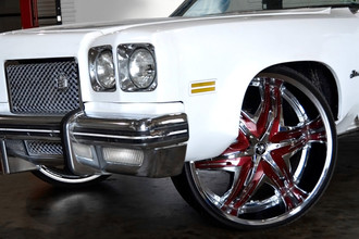 Elite Chrome Black Custom Inserts on Car