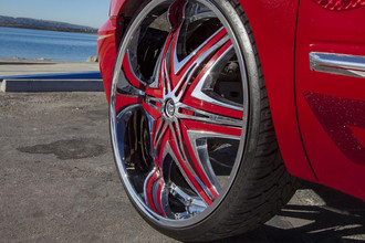 Elite Chrome Red Inserts on Chevrolet Silverado