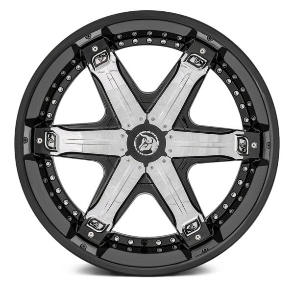 インパクトグレネードAI Black DIABLO® FURY Wheels - Black with Chrome Inserts Rims