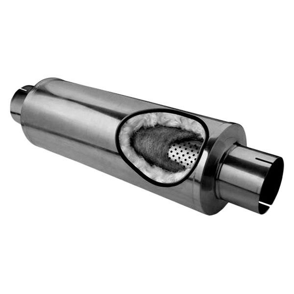 Diamond Eye® - 409 SS Round Louvered Gray Exhaust Muffler