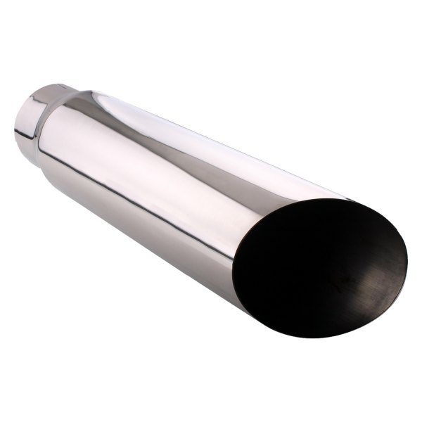 Diamond Eye® - 304 SS Round Non-Rolled Edge Angle Cut Polished Exhaust Tip