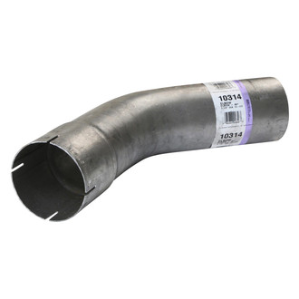 DieselTech® - Aluminized 45 Degree ID-OD Exhaust Elbow Pipe (3.5" Diameter, 8" Leg A Length, 8" Leg B Length, 7" CLR)