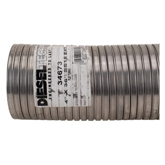 DieselTech® - Pre Cut Stainless Steel ID-ID Flex Hose (4" Diameter, 36" Length)