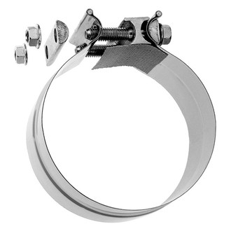 DieselTech® - TorcTite Preformed Lap Joint Band Natural Exhaust Clamp with Gasket (4" D)