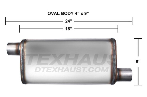 Maxport 5” Stainless Steel Hi-Flow Diesel Muffler – Silver, 24” Body, Exhaust Performance