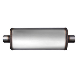 Different Trend® - Flow II Series Stainless Steel Oval Gray Exhaust Muffler (3" Center ID, 3" Center OD, 22" Length)