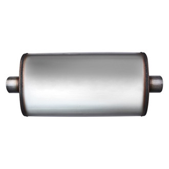 Different Trend® - Flow II Series Stainless Steel Oval Gray Exhaust Muffler (3" Center ID, 3" Center OD, 22" Length)