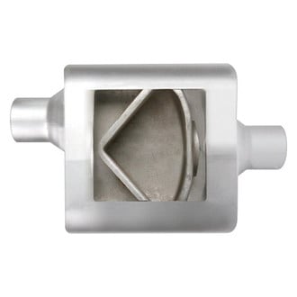 Different Trend® - Flowsound Series Stainless Steel Oval Gray Exhaust Muffler (2.25" Offset ID, 2.25" Center OD, 7" Length)