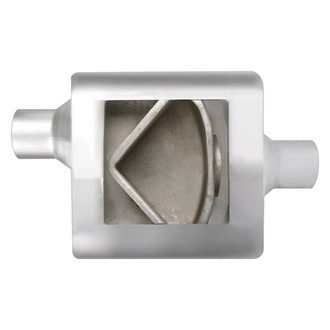 Different Trend® - Flowsound Series Stainless Steel Oval Gray Exhaust Muffler (2.5" Offset ID, 2.5" Center OD, 7" Length)
