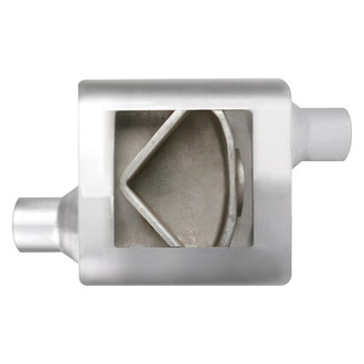 Different Trend® - Flowsound Series Stainless Steel Oval Gray Exhaust Muffler (2.5" Offset ID, 2.5" Offset OD, 7" Length)