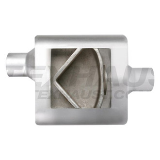 Different Trend® - Flowsound Oval Exhaust Muffler (2.25" Offset ID, 2.25" Center OD, 22" Length)