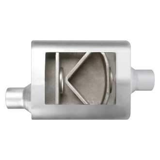 Different Trend® - Flowsound Series Stainless Steel Oval Gray Exhaust Muffler (2" Offset ID, 2" Center OD, 13" Length)