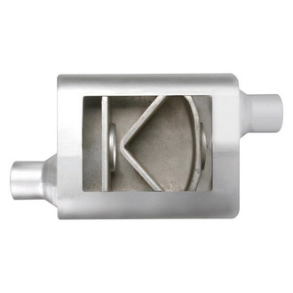 Different Trend® - Flowsound Series Stainless Steel Oval Gray Exhaust Muffler (2" Offset ID, 2" Offset OD, 13" Length)