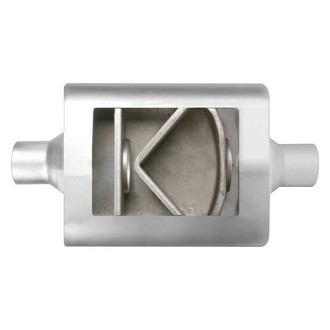 Different Trend® - Flowsound Series Stainless Steel Oval Gray Exhaust Muffler (2.25" Center ID, 2.25" Center OD, 13" Length)