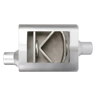 Different Trend® - Flowsound Series Stainless Steel Oval Gray Exhaust Muffler (2.25" Offset ID, 2.25" Center OD, 13" Length)