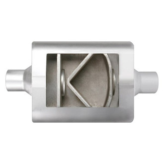 Different Trend® - Flowsound Series Stainless Steel Oval Gray Exhaust Muffler (2.5" Center ID, 2.5" Center OD, 13" Length)
