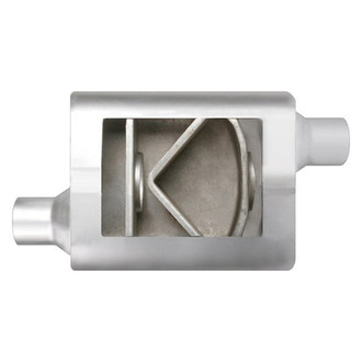 Different Trend® - Flowsound Series Stainless Steel Oval Gray Exhaust Muffler (2.5" Offset ID, 2.5" Offset OD, 13" Length)