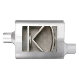 Different Trend® - Flowsound Series Stainless Steel Oval Gray Exhaust Muffler (3" Center ID, 3" Offset OD, 13" Length)