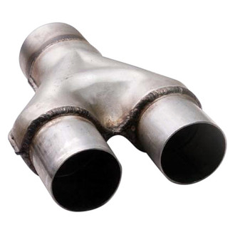 Different Trend® - Aluminized Natural Y-Pipe (3" Inlet, 2.5" Outlet, 10" Overall Length)