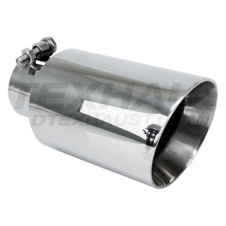 Different Trend® - Hi-Polished Series Stainless Steel Round Slant Cut Bolt-On Double-Wall Exhaust Tip (2.5" Inlet, 4" Outlet, 8" Length)