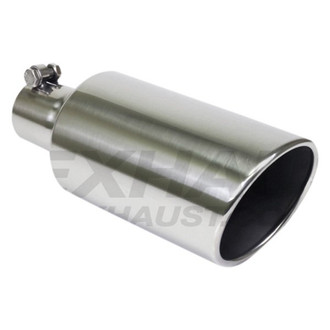 Different Trend® - Diesel Series Round Rolled Edge Slant Cut Bolt-On Exhaust Tip (2.5" Inlet, 5" Outlet, 12" Length)